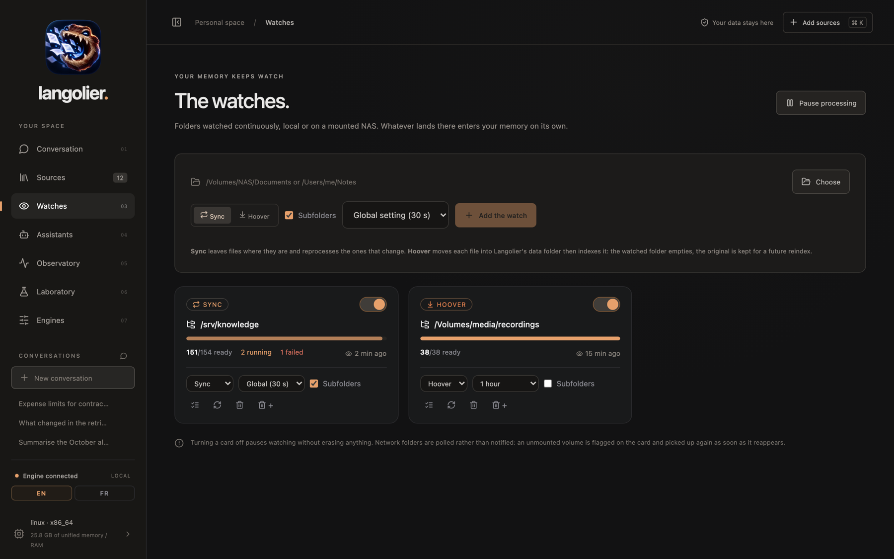 Watched folders